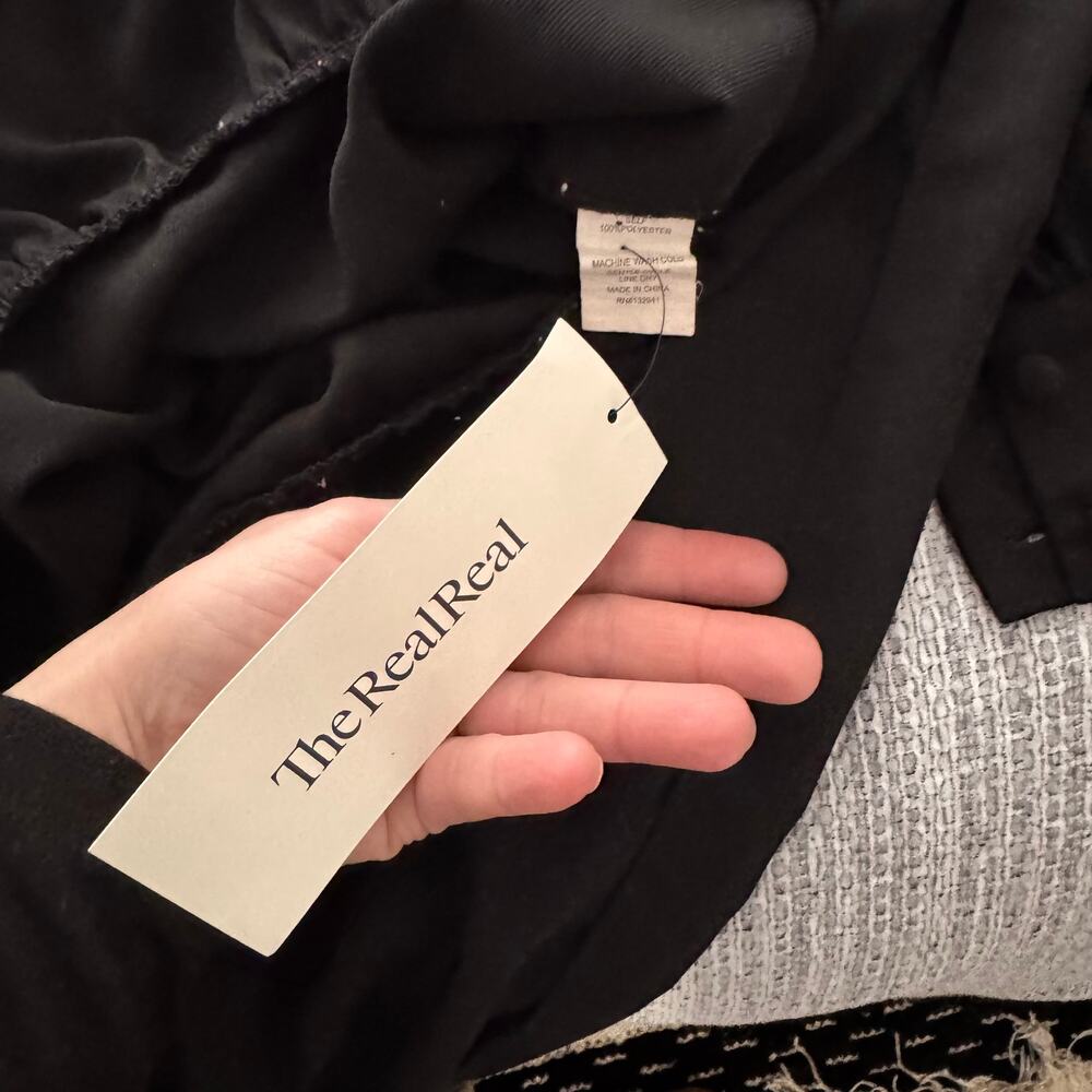 Amanda Uprichard Black Saffron Long Sleeve Tiered Ruffle Mini Dress XS Cocktail - Picture 5 of 11